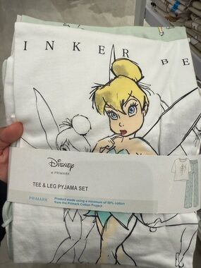 Disney Tinker Bell Tee & Leg Pyjama Set - White, Yellow, Mint